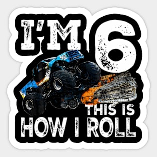 6 Years Old Monster Truck 6Th Birthday Sticker